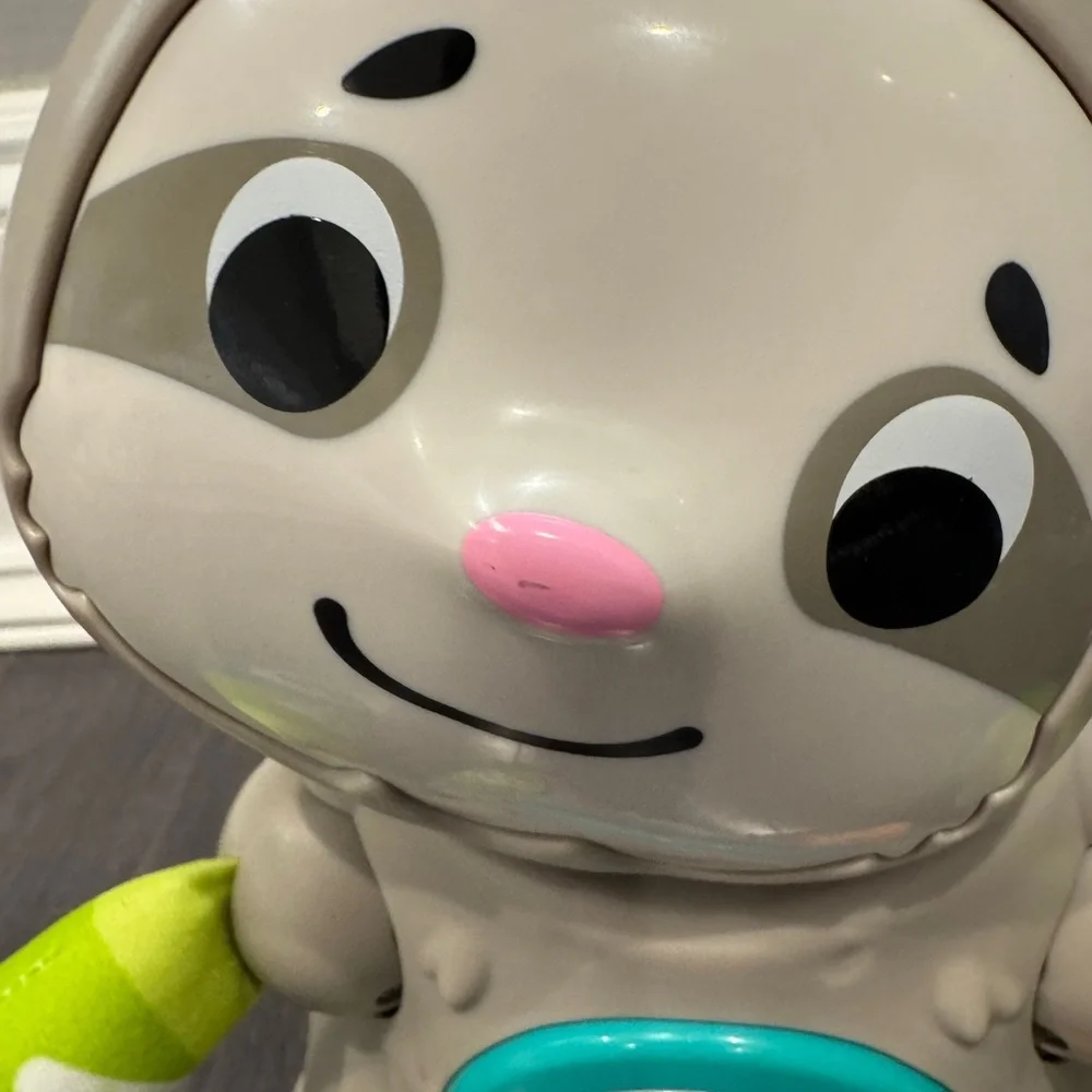 Fisher-Price Gray and Green Learning Sloth Linkimal Electronic Toy which Sings - Picture 2 of 7